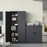 RAVIGIN Metal Garage Storage Cabinet with Lock, 71" Locking Tool Cabinet with 2 Doors and 5 Adjustable Shelves, Tall Steel Cabinet Garage for Home,Office,Warehouse，School (Black) RAVIGIN