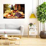 Auremi Fruit Paint by Number Kits for Adults,Red Wine Paint by Number on Canvas with Frame DIY Painting with Number Acrylic Oil Paint Kits for Home Decor 8x12 Inch Auremi