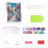 Lxmsja Scenery Diamond Art Kits for Adults, Flower Street DIY Full Drill Diamond Painting Kits for Beginners, 5D Gem Art Crafts for Adults, Home Wall Decor 12x16 inch Lxmsja