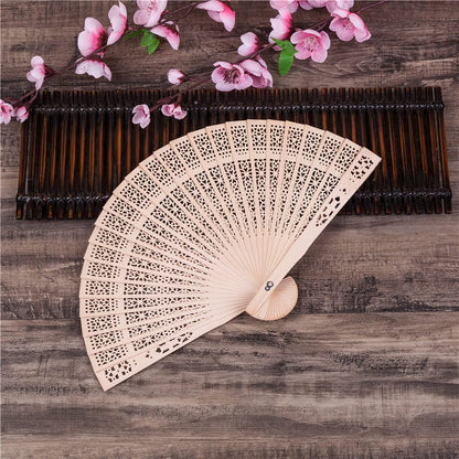 jinfu 50pcs Personalized Wooden Wedding Favors and Gifts for Guest Sandalwood Hand Fan Party Decoration Folding Fans Sandalwood Fan Favors with Gift - WoodArtSupply