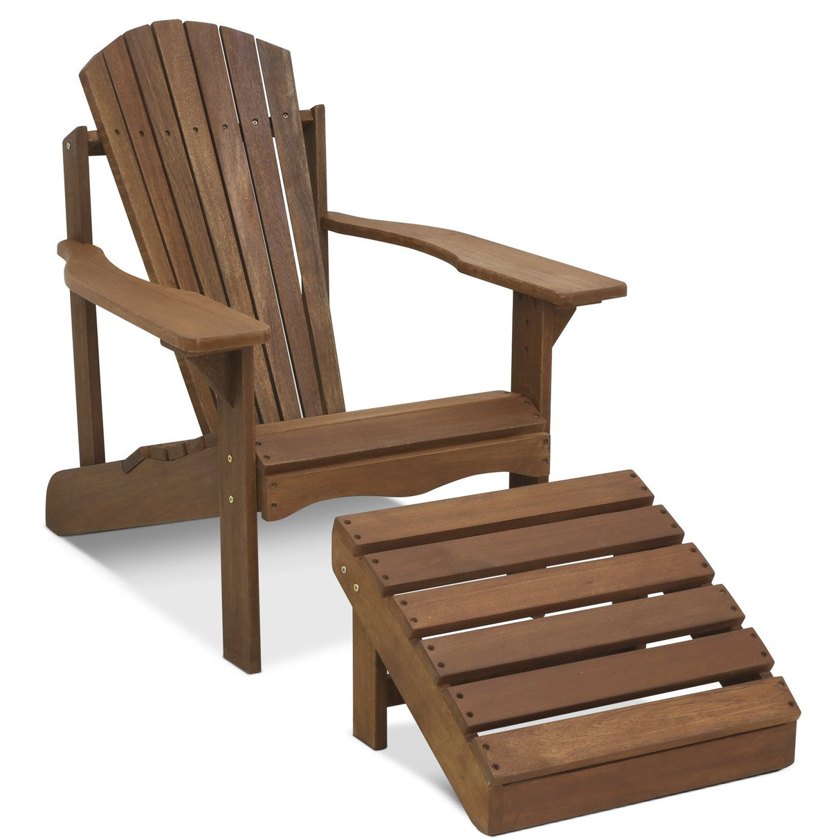 Furinno FG16918 Tioman Hardwood Patio Furniture Adirondack Chair in Teak Oil, Large, Natural Furinno