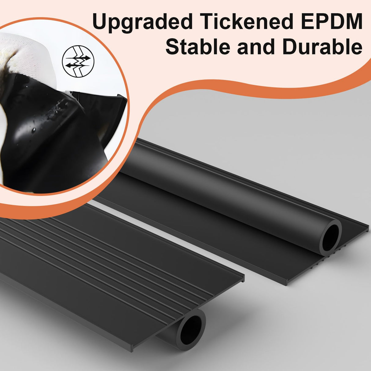 Nayotaa Heavy-Duty U+O Ring Garage Door Seals Bottom Rubber Kit, with Garage Door Pre-Drilled Aluminum Track Retainer Base (16.5Ft/5m) Nayotaa