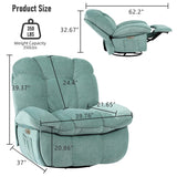 EDWELL Green Power Recliner Chair, Massage Rocker Recliner Chairs for Adults with Heated, Oversized Rocker Swivel Chairs for Living Room, Comfy Nursery Rocking Chairs with USB-C Ports and Side Pocket EDWELL