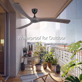 Ovlaim 72 Inch Large Wood Smart Wifi Ceiling Fan without Light, 3 Blade Indoor Outdoor High CFM Quiet DC Motor Ceiling Fan No Light Ovlaim