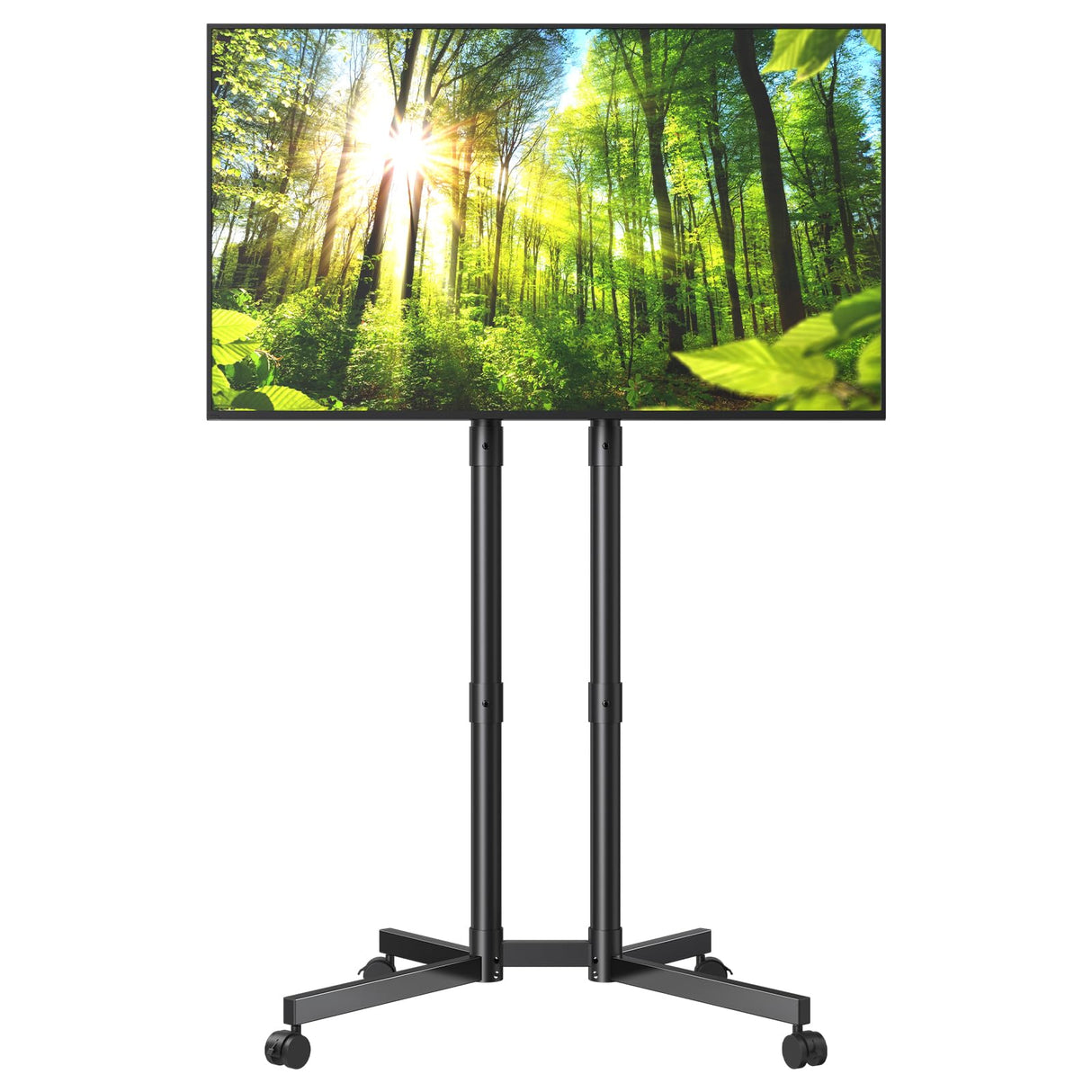 JANSNIMEN Rolling TV Stand, Mobile TV Cart for 32-70 Inch LCD LED Flat & Curved TVs, Height Adjustable Floor TV Stand with Wheels, Outdoor Portable TV Stand Holds up to 110 lbs, Max VESA 400x400mm JANSNIMEN