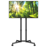 JANSNIMEN Rolling TV Stand, Mobile TV Cart for 32-70 Inch LCD LED Flat & Curved TVs, Height Adjustable Floor TV Stand with Wheels, Outdoor Portable TV Stand Holds up to 110 lbs, Max VESA 400x400mm JANSNIMEN