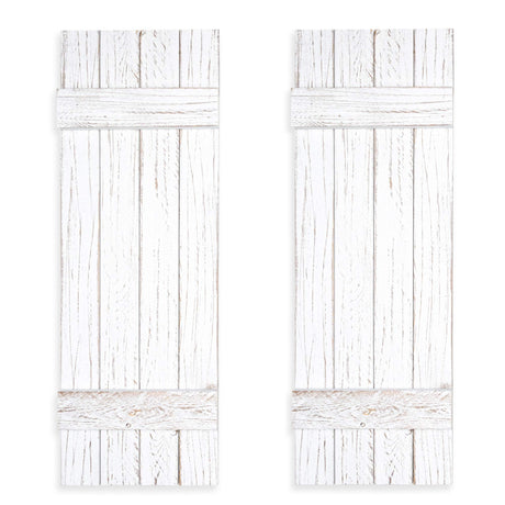 Ilyapa Wood Shutters Wall Decor - Farmhouse Style Weathered White Barn Door Shutters for Interior Wall Art - American Family-Owned Business Ilyapa