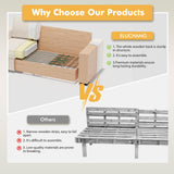 ELUCHANG 85" Modern Sofa Couches for Living Room, 3 Seater Sofa, Natural Linen Deep Seat Sofa with Upholstered Cushion&Detachable Cover, Comfy Sofa Couch for Small Space, Apartment, Cream ELUCHANG