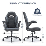 Ergonomic Gaming Desk Chair - Adjustable PU Leather Swivel Racing Chair with Flip-up Armrests for Home Office and Entertainment, Perfect for Adults, Kids, and Gamers YSSOA