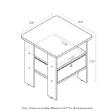 Furinno Andrey End Table / Side Table / Night Stand / Bedside Table with Bin Drawer, Pink/Light Pink Furinno