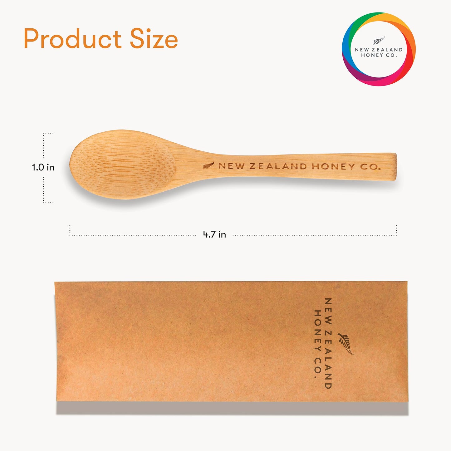 New Zealand Honey Co. Manuka Honey Bamboo Spoon 4.7 inches (12cm)