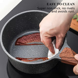 SENSARTE Nonstick Sauce Pan with Lid Saucepan Set, Swiss Granite Coating Sauce Pot Kitchen Cooking Pot, Induction Comptable, PFOA Free, 1.5 + 2.5 QT SENSARTE