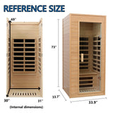 Kanlanth 1 Person Infrared Sauna, Low EMF FAR Infrared Sauna for Home, 1,200watt, Canadian Hemlock, Indoor Saunas with LED Reading Lamp, LCD Display-Control, Bluetooth Audio Kanlanth