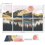 Tutmyrea Art Acoustic Panels, 48"X32" Self-adhesive Sound Proofing Padding, 8 Pack Acoustical Soundproof Wall Panels, Decorative Sound Absorbing Panels for Home & Office (Mountain Tree) Tutmyrea