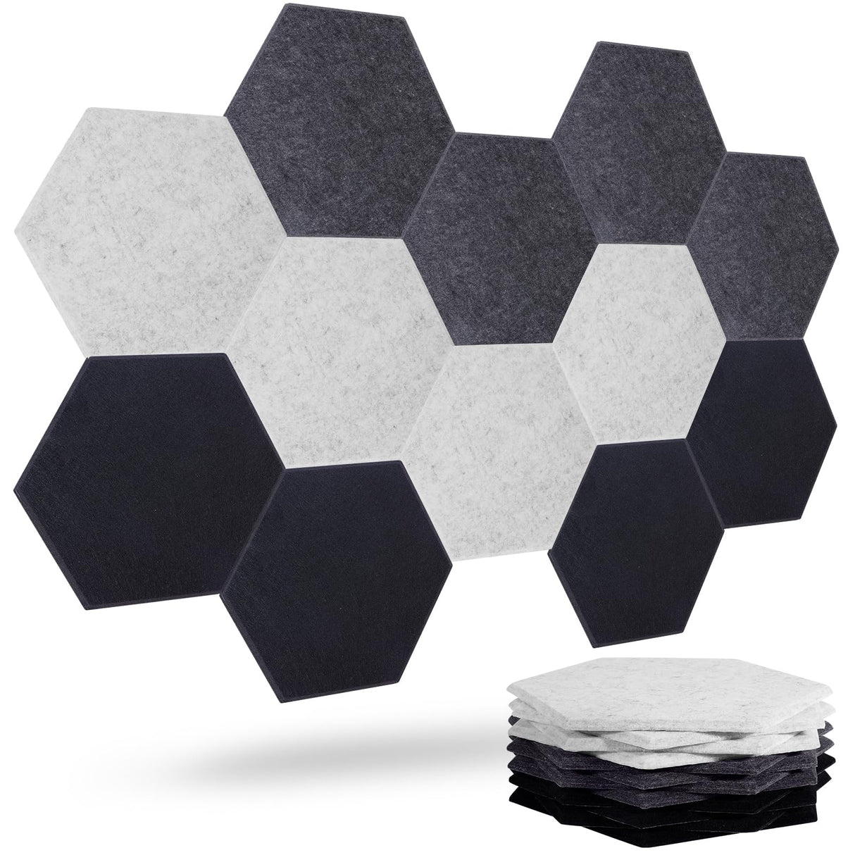Acoustic Panels, Magrowill 12-Pack Soundproof Wall Panels 14x12x0.4 Inches, High Density Acoustic Panels Sound Absorbing with Self-Adhesive, Hexagon Sound Proof Panels for Walls Magrowill