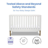 Delta Children Hendrix 4-in-1 Convertible Crib, Bianca White/Bronze Delta Children