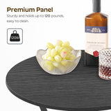 YATINEY Bar Table, 2-Tier Round High Top Table, Pub Table, Home Bar Counter Height, Bistro Tables, for Kitchen, Living Room, Meeting Room, Pub, Black BT03BB YATINEY