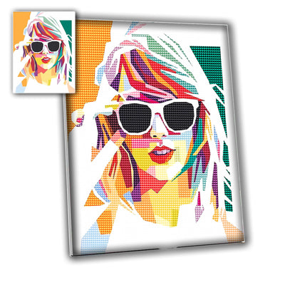 LETISH 5D Diamond Painting for Adults,DIY Diamond Painting Kits,Diamond Painting Kit Art for Wall Home Decor Arts Craft (Yellow Glasses)
