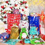HRX Package Holiday Drawstring Gift Bags, 30pcs Christmas Foil Gift Wrapping Sacks Pouches for Xmas Presents Party Favor (Large Medium Small) HRX Package