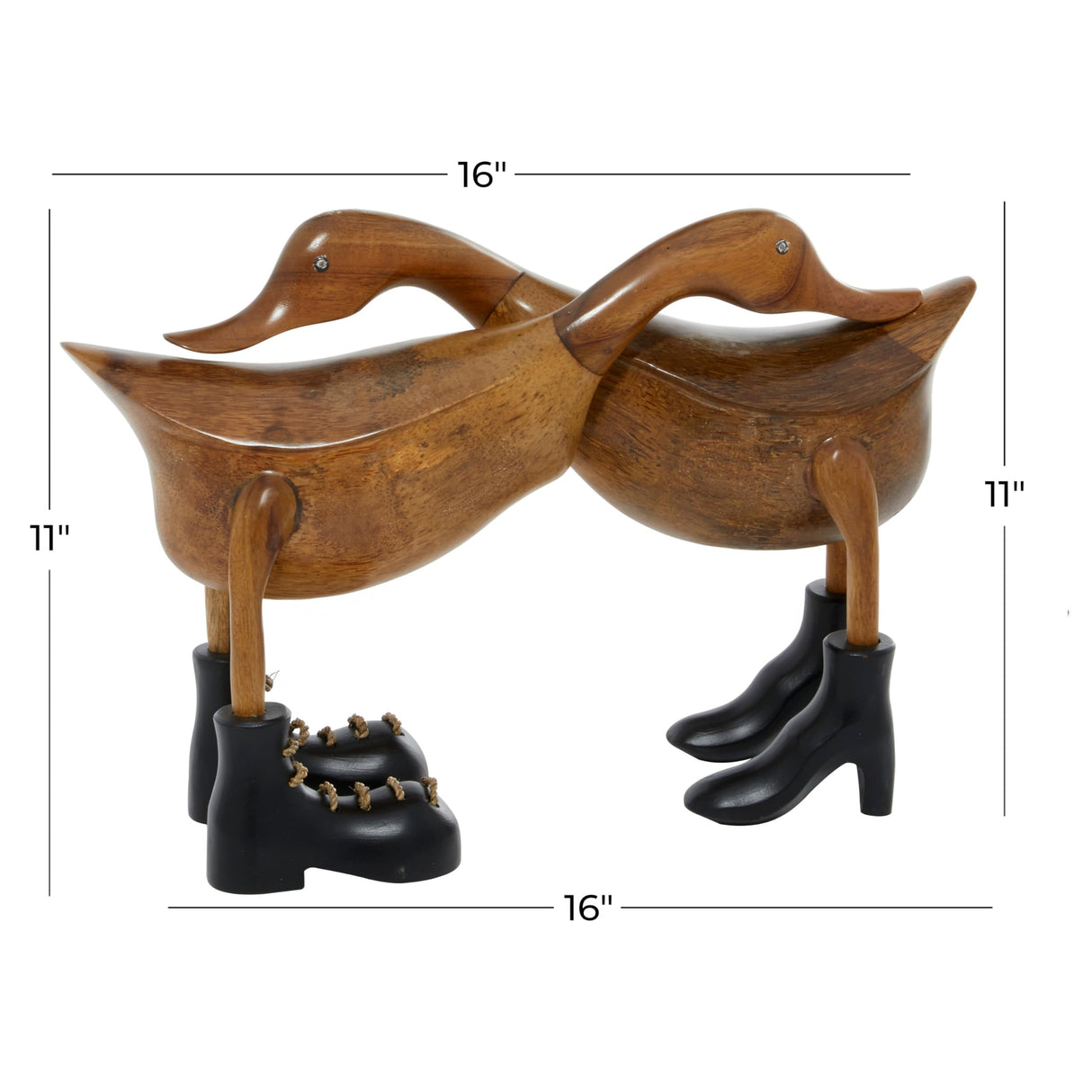 Deco 79 Bamboo Wood Duck Handmade Decorative Sculpture Home Decor Statue, Accent Figurine 16" x 6" x 11", Brown Deco 79