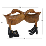 Deco 79 Bamboo Wood Duck Handmade Decorative Sculpture Home Decor Statue, Accent Figurine 16" x 6" x 11", Brown Deco 79