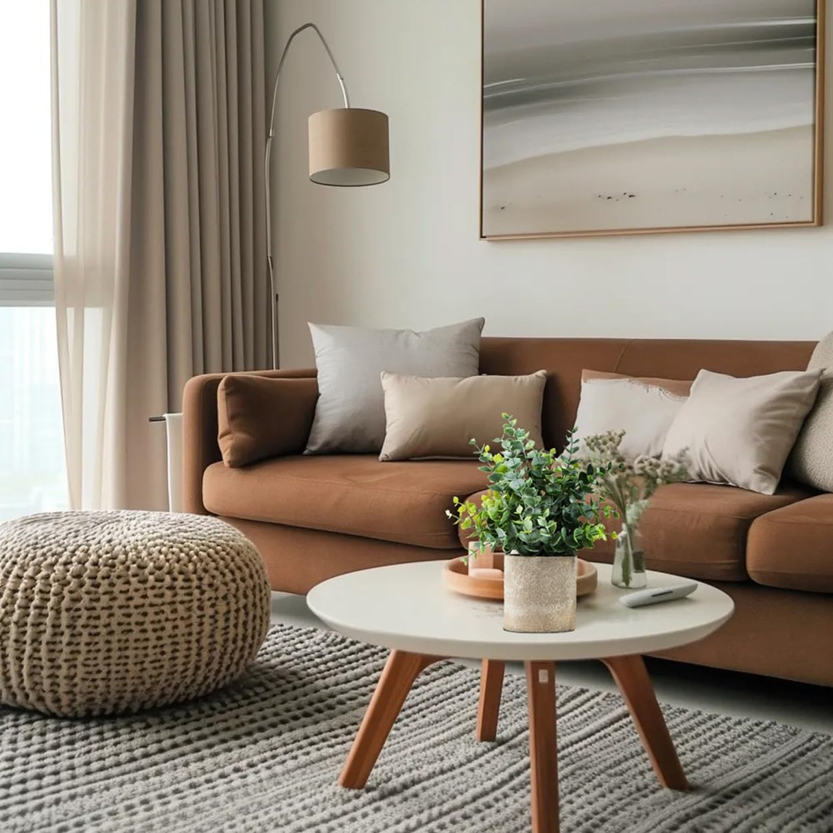 Coferset 2 Pack Small Fake Plants Eucalyptus Potted Artificial Plants for Shelf Desk Home Bathroom Farmhouse Room Coffee Table Decor (Sage Green) Coferset