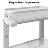 Biboraya 2 Pack Under Sink Organizer With Smooth Cylindrical Rail,2-Tier Pull Out Multi-Purpose Cabinet Storage for Bathroom&Kitchen,Height Adjustable,Rust-resistant Coating-White Biboraya