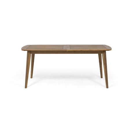 GDFStudio Outdoor Acacia Wood Expandable Dining Table, Teak GDFStudio