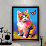 EIBEILI Diamond Art Kits for Adults, Cat 5D Diamond Painting Kits for Beginner DIY Gem Art Full Drill Diamond Dots Crystal Craft Kits for Home Wall Decor Gifts 12x16inch EIBEILI