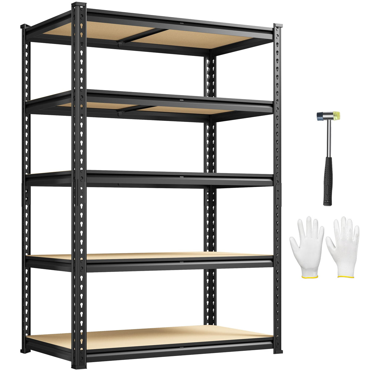 DurayLoly 5-Tier Storage Shelves, 1980LBS Adjustable Pantry Shelves, Metal Shelving Unit for Storage, Kitchen, Pantry, Closet, Laundry, Garage, 72.06" H x 35.55" W x 15.76" D DurayLoly