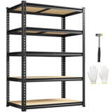 DurayLoly 5-Tier Storage Shelves, 1980LBS Adjustable Pantry Shelves, Metal Shelving Unit for Storage, Kitchen, Pantry, Closet, Laundry, Garage, 72.06" H x 35.55" W x 15.76" D DurayLoly