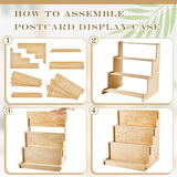 Barydat Wooden Card Display Stand Stationary Organizer Sticker Stand for Vendor Crafts Greeting Card Organizer Rack Retail Display Holder(11.81 x 14.57 x 15.75 Inch (3 Tier),Wood) Barydat