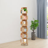 6-Tier Rotating Wood Bookshelf - Multi-Functional 360° Floor Standing Organizer for Kids & Adults RustyVioum