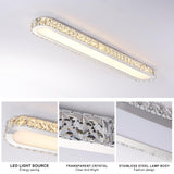 Qcyuui Dimmable LED Ceiling Light 39.4'' Kitchen Lighting Fixtures Ceiling Modern Luxury Crystal Ceiling Light with Remote Chrome Long Ceiling Light Fixture for Kitchen Dining Room Hallway,48W Qcyuui