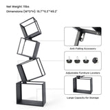 Bookshelf, 4-Tier Geometric Black Bookcase, 49" Tall Modern Corner Bookshelf, Storage Shelves for CDs/Books/Home Decor, Display Shelf for Living Room, Bedroom, Study Room, Nursery Room, Home Office Weltallina