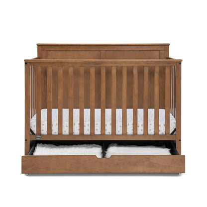 Delta Children Simmons Kids Logan 6-in-1 Convertible Crib with Underdrawer - Greenguard Gold Certified, Chestnut