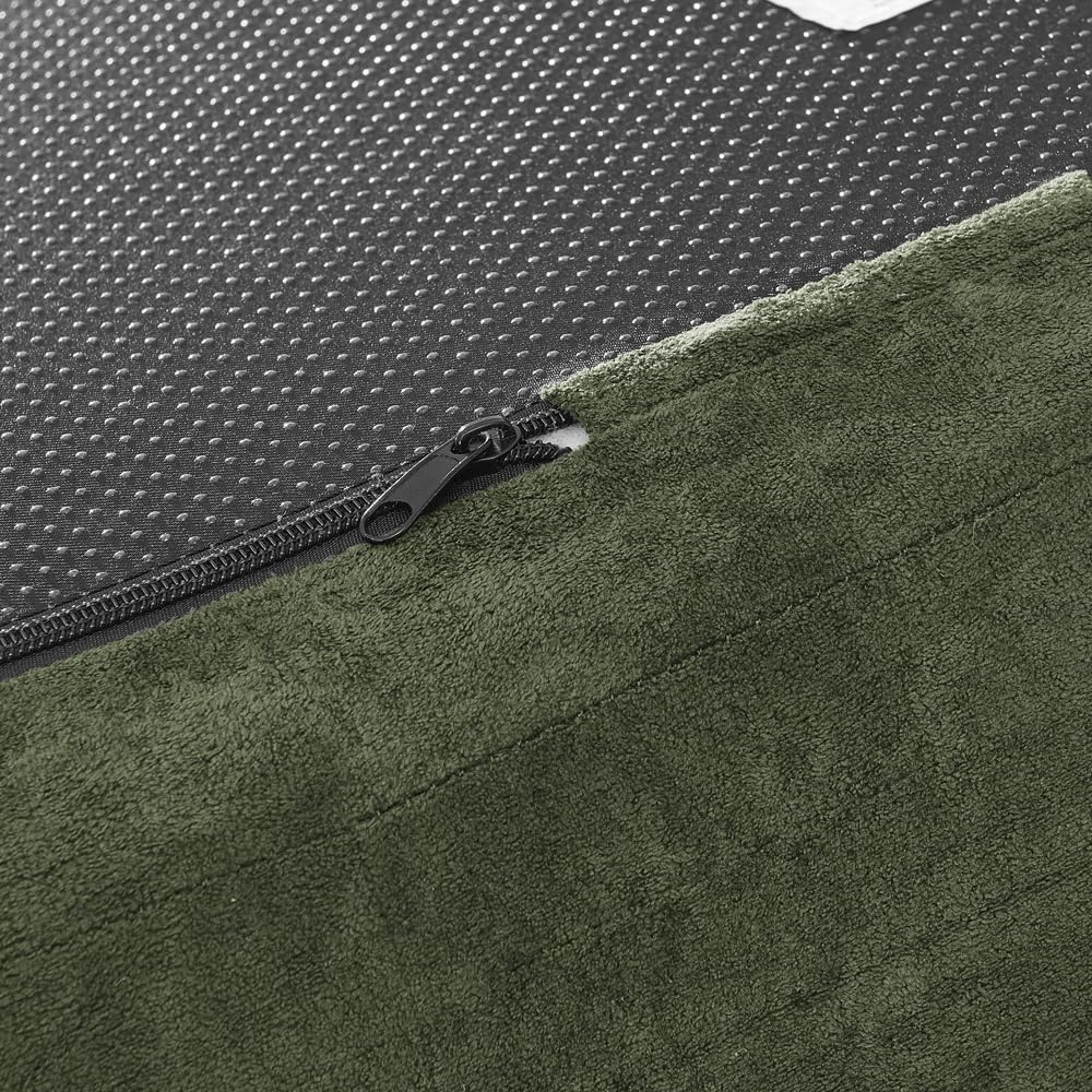 KEIKI 113" Oversized Chenille Curved Modular Sectional Sofa with High-Density Sponge, Upholstered Modern Style 4-Seater Compression Cloud Couch, No Assembly Needed, for Apartment, Living Room, Green KEIKI