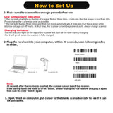 NADAMOO Wireless Barcode Scanner 328 Feet Transmission Distance USB Cordless 1D Laser Automatic Barcode Reader Handhold Bar Code Scanner with USB Receiver for Store, Supermarket, Warehouse NADAMOO