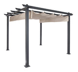 Coolaroo Aurora Pergola, Backyard or Patio Shade Pergola, Light Filtering 90% UV Block, 9'10" x 9'10", Smoke Coolaroo