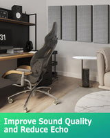 BUBOS 4 PCS Acoustic Panels,24''x12'' Fabric Soundproof Wall Panels,Self-adhesive Sound Absorbing Panels for Studios, Office, Home Theater (Dark Grey) BUBOS