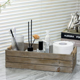 TIMRIS Rustic Wooden Box, Farmhouse Bathroom Decor Box, Wooden Toilet Paper Holder, Toilet Tank Basket, Decorative Storage Container Box (Rustic Gray) TIMRIS