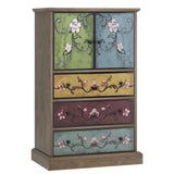 finetones Wood Dresser Chest of Drawers, Tall Dresser Boho Dresser with Drawers and Doors, 16.1D x 23.6W 42.3H Inch Wood Dresser Accent Dresser for Home Office finetones