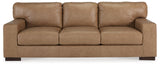 Signature Design by Ashley Lombardia Contemporary Leather Match Sofa, Light Brown Signature Design by Ashley