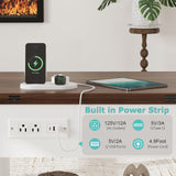 PPorfamilia Lift Top Coffee Table, 4 in 1 Coffee Table with Storage for Living Room, Lift Tabletop Dining Table with Hidden Compartment, Center Table with LED Light & Charge Station for Office, White PPorfamilia