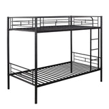 Merax Bunk Bed with Ladder and high Guardrail, Able to Split, Metal Bunk Bed, Storage Space, Noise Free,Twin Over Twin Size Bunk Bed,Black Merax
