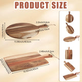 Hsei 2 Pcs Acacia Wood Cutting Board with Handle Wooden Charcuterie Board Large Paddle Carving Chopping Board Set Butter Board Serving Tray for Cheese Meat Fruit Pizza Bread Baking (16x12, 17x10inch) Hsei