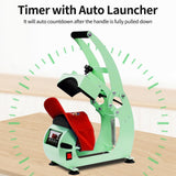 Hat Press, Hat Press Heat Machine for Caps with LCD Control, Hat Heat Press with 2pcs Interchangeable Platens & Caps Stretcher for Vinyl, Sublimation, Heat Transfer (Green) EONIX