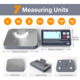 AWLKIM® Digital Kitchen Food Scale -Detachable Display Electronic Weight Scale for Baking, Bread Making & Coffee Brewing, 304 Stainless Steel Platform, Backlit LCD, Count Mode, Wall-Mount & Tilt Stand AWLKIM