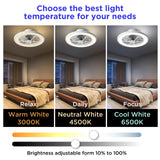 ocioc Low Profile Ceiling Fans with Lights,18 in Smart Ceiling Fans with Alexa/Google Assistant/App Control Color Changing LED-RGB Back Ambient Light for Bedroom ocioc