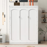 Merax Full Size Murphy Bed, Wood Full Murphy Cabinet Bed with Shelves, for Home Office or Small Room, White Merax